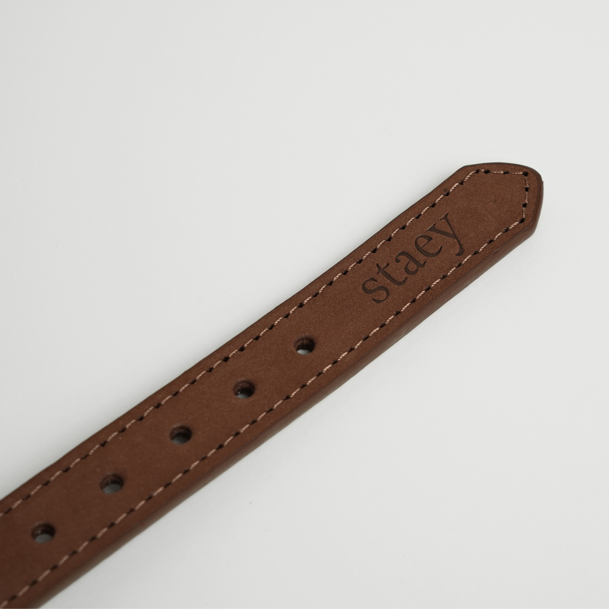 Grace Leather Dog Collar | Chestnut