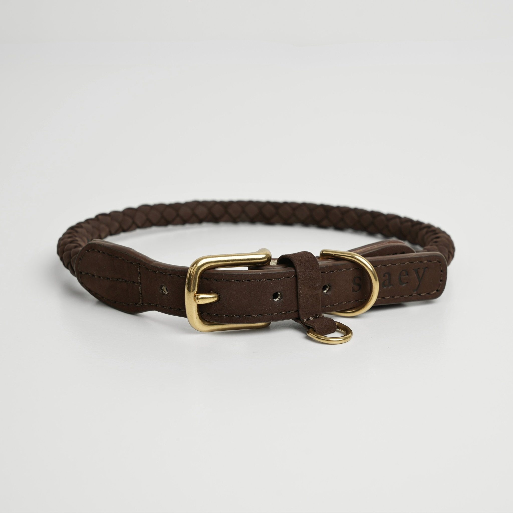 Kaia Braided Dog Collar | Dark Oak