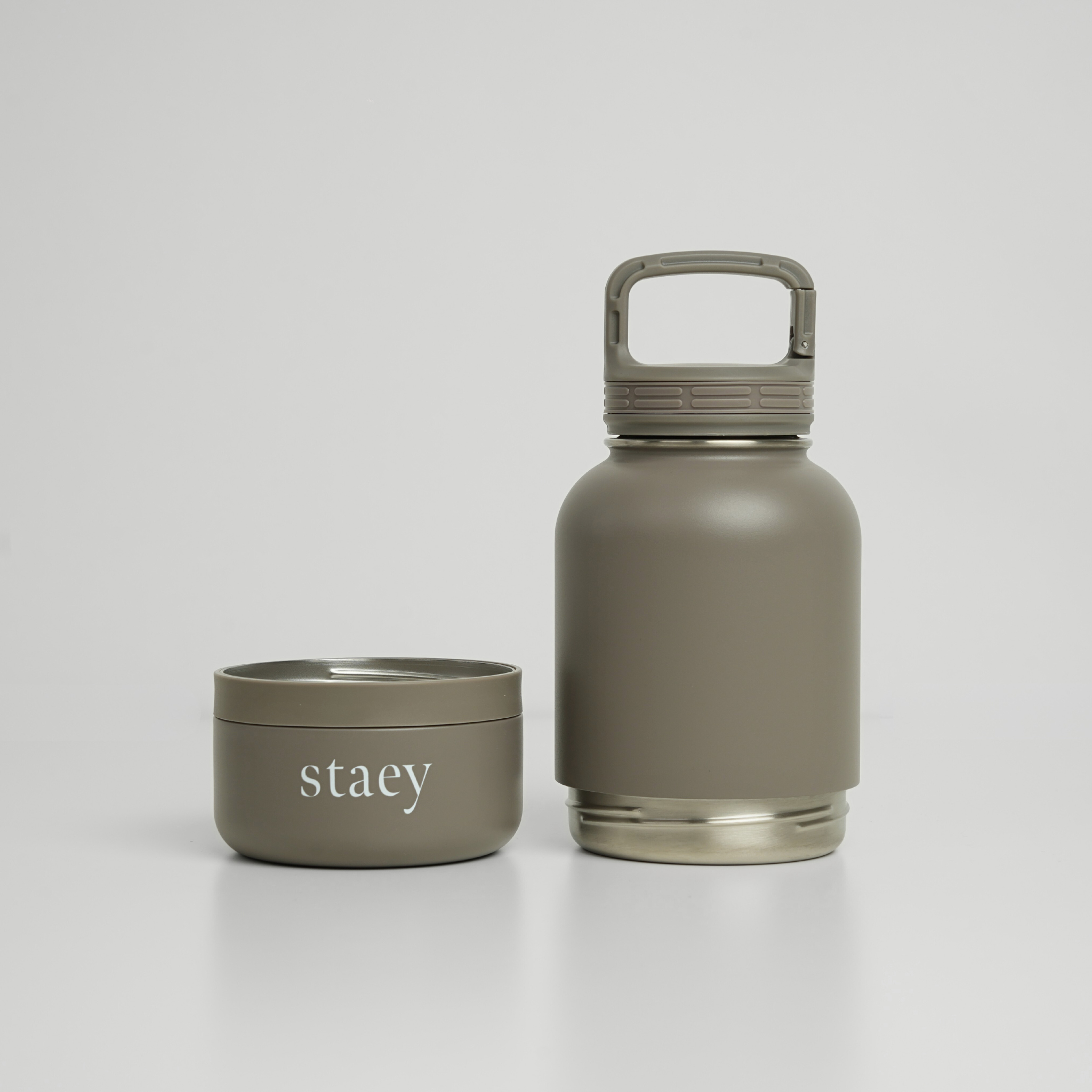 Noona 2-in-1 Drinkfles met Geïntegreerde Drinkbak | Roestvrij staal