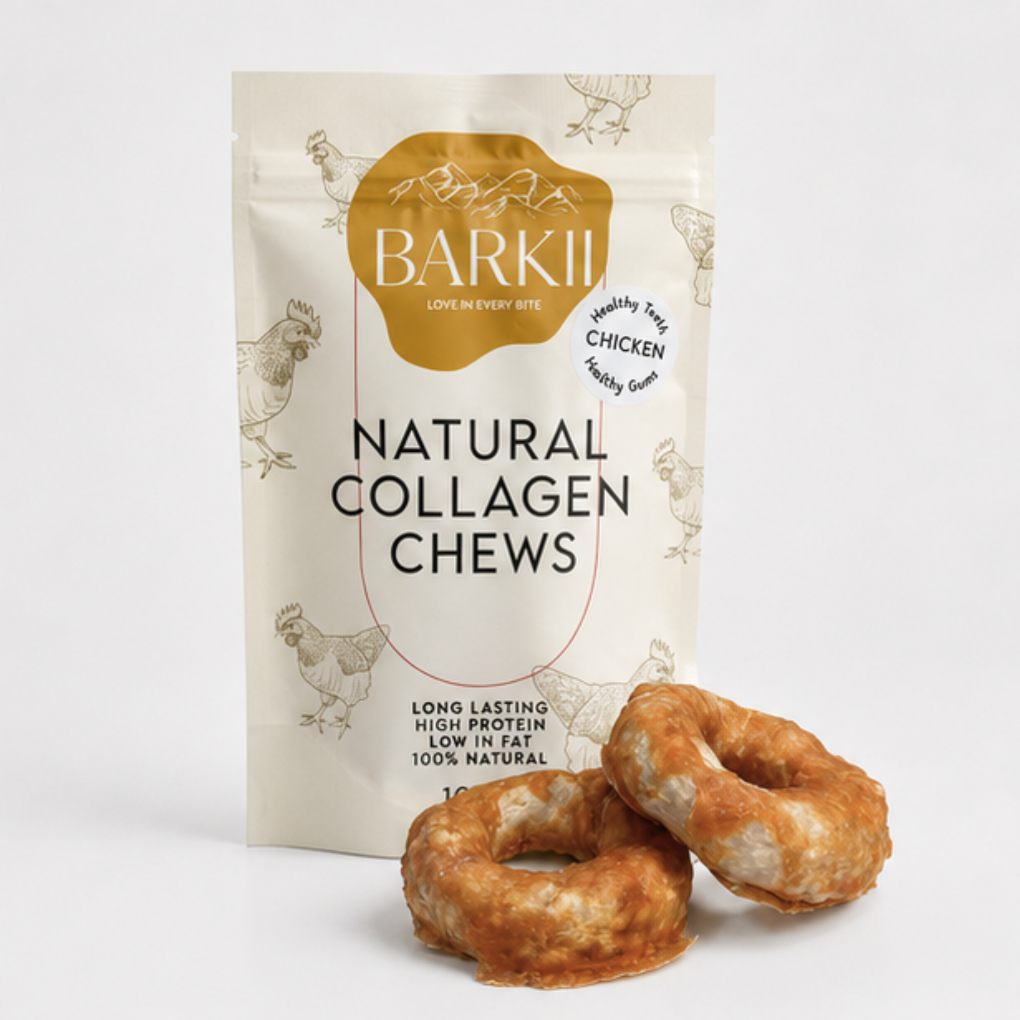 Barkii Collageen Kauwdonuts | Kip | 100 g.