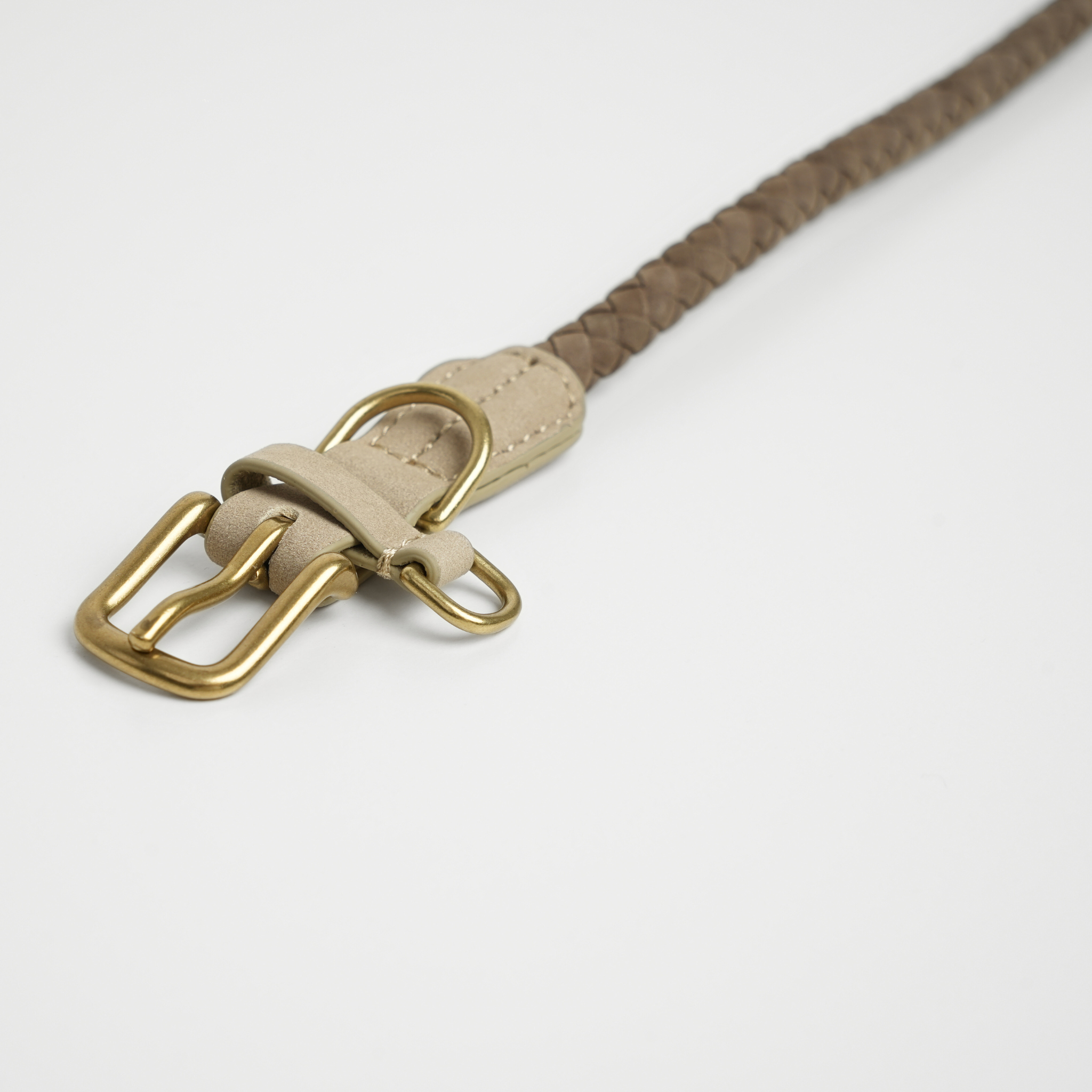 Kaia Braided Dog Collar | Taupe