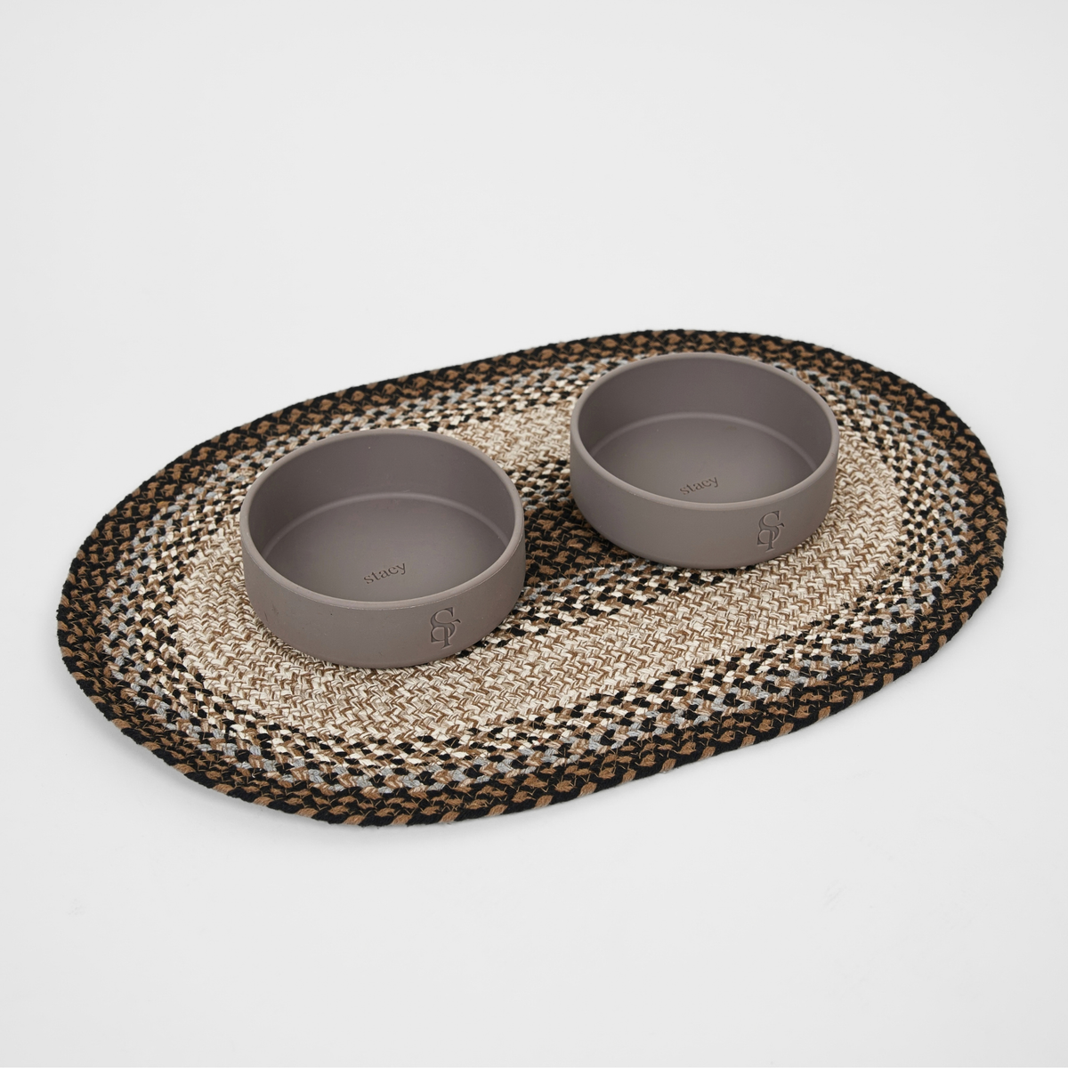 Elli - Braided Oval Feeding Mat - Multi Color