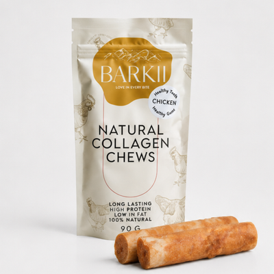 Barkii natural collagen chew bones for dogs, chicken, 90 g pouch