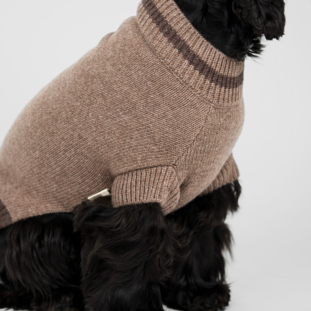 Ellen Dog Sweater | Taupe/Espresso