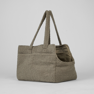 Vilda hondendraagtas van teddyfleece met lange schouderriemen